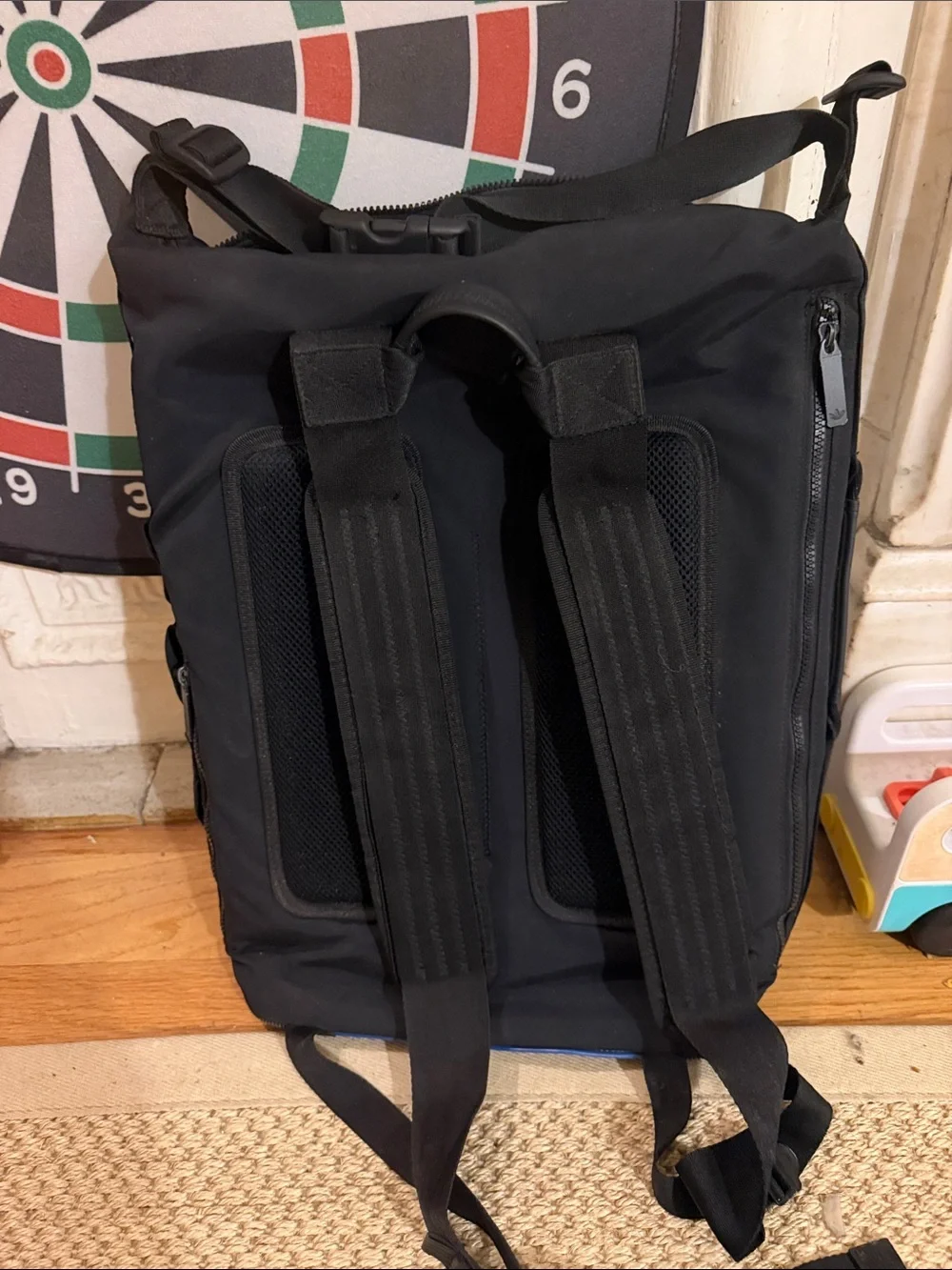 Black Men's Waterproof Roll-Top Backpack